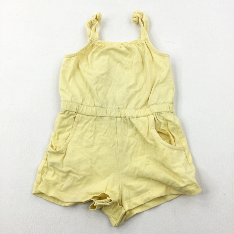 Pale Yellow Jersey Playsuit - Girls 12-18 Months