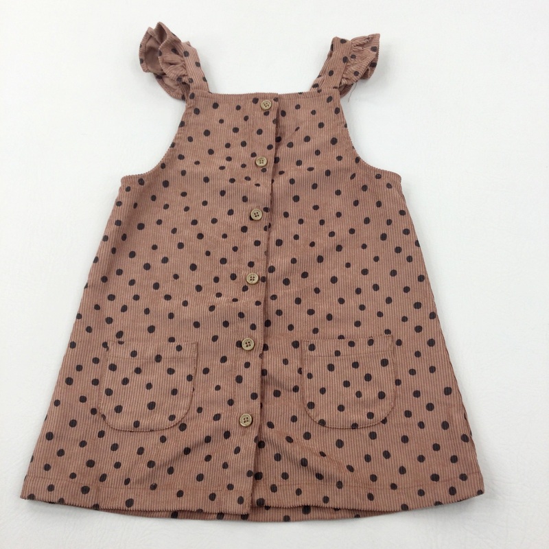 Spotty Dusky Pink Cord Dress - Girls 18-24 Months