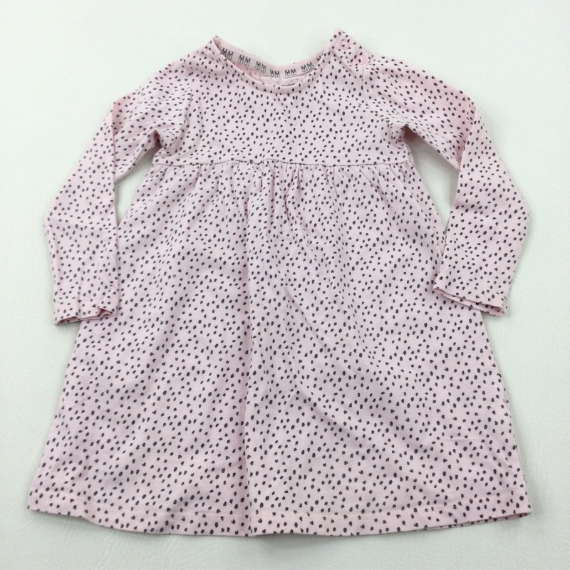 Spotty Pale Pink Jersey Dress - Girls 12-18 Months
