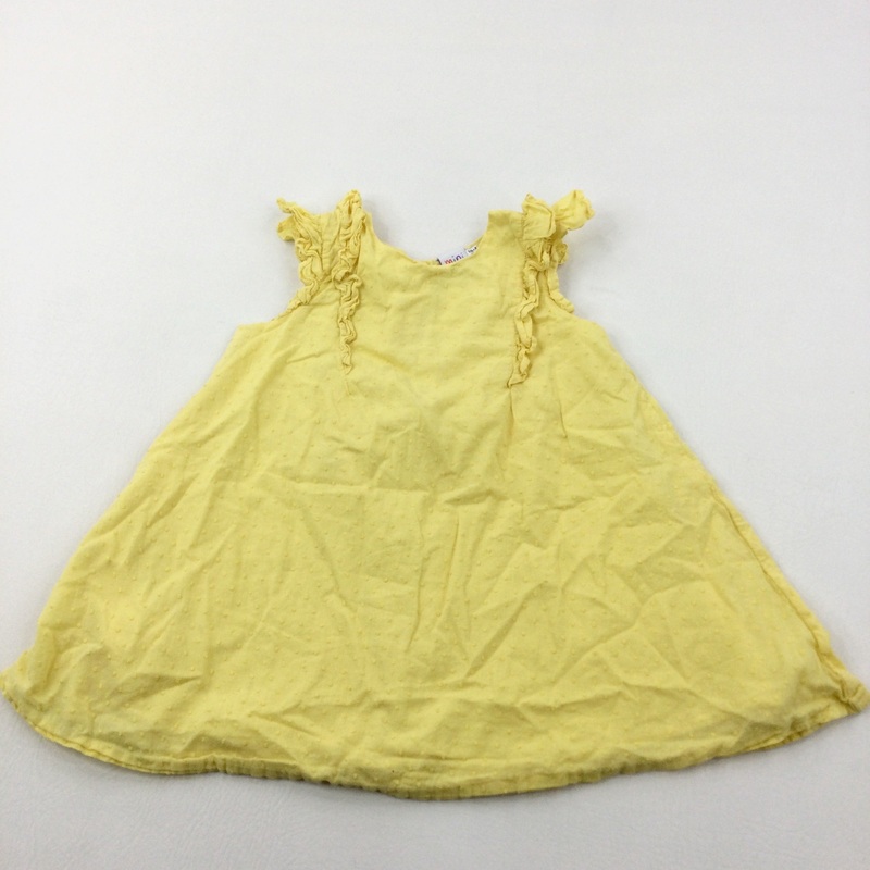 Spotty Yellow Lined Cotton Sun Dress - Girls 18-24 Months