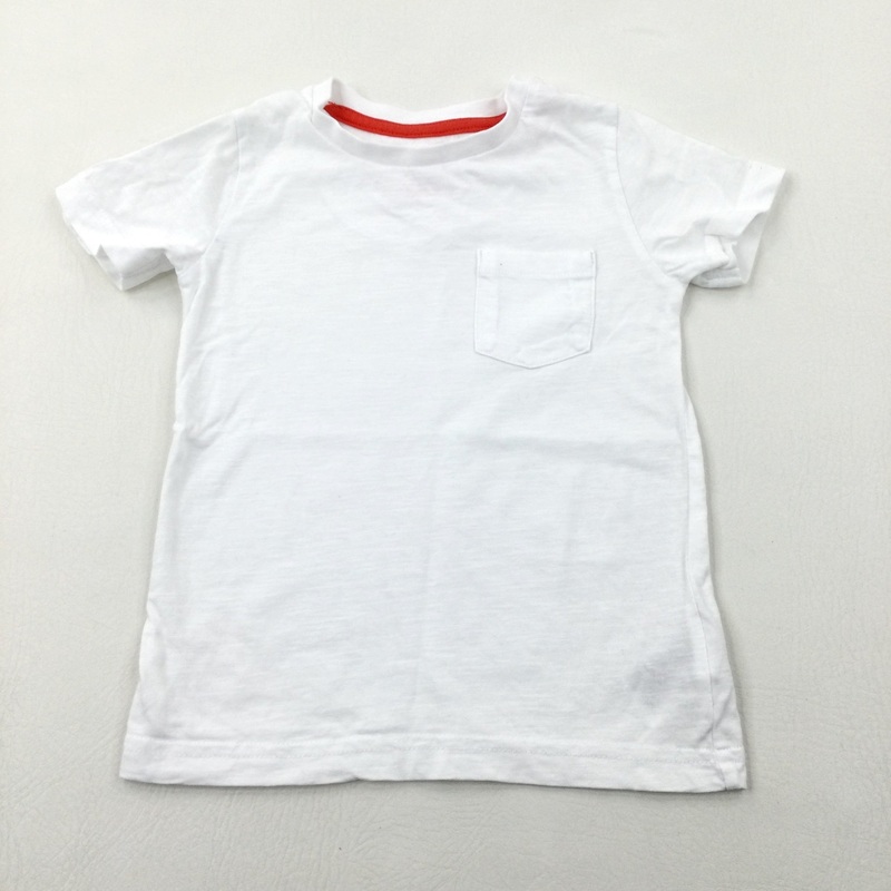 White T-Shirt With Pocket - Boys 2-3 Years