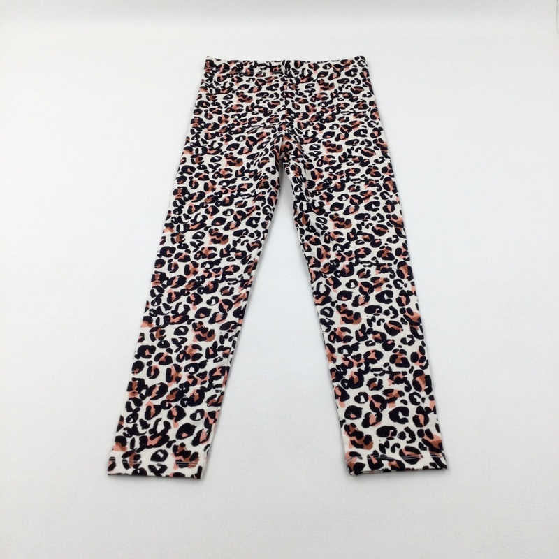 Animal Print Cream Leggings - Girls 10-11 Years