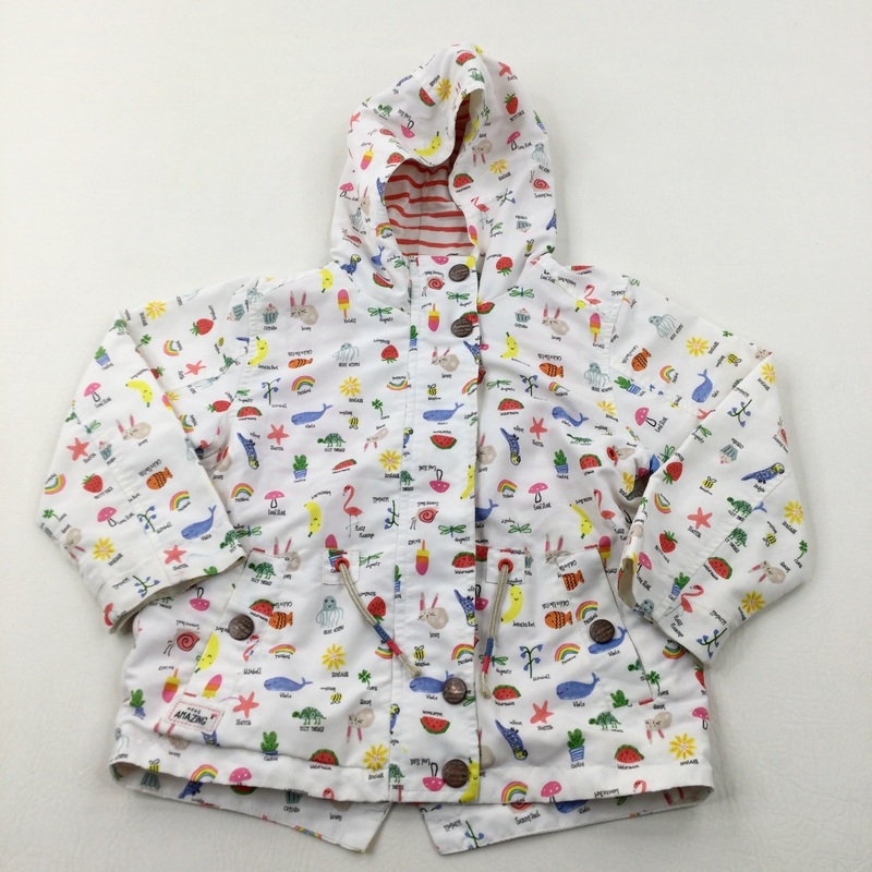 Animals, Rainbows & Flowers Green Lightweight Summer Jacket - Girls 3-4 Years