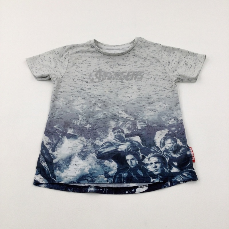 'Avengers' Superheroes Blue & Grey T-Shirt - Boys 7-8 Years