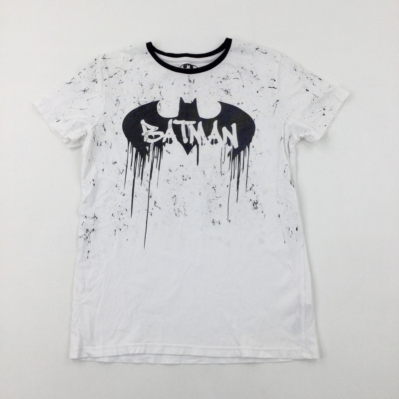 'Batman' Black & White T-Shirt - Boys 11-12 Years