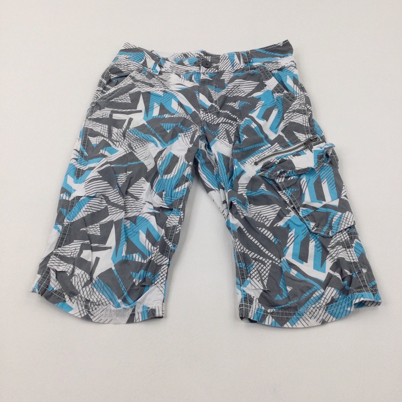 Blue & Grey Cargo Shorts - Boys 9-10 Years
