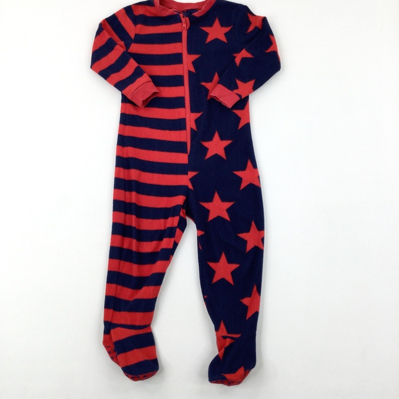 Stars & Stripes Blue & Navy Onesie With Non Slip Feet - Boys 3-4 Years