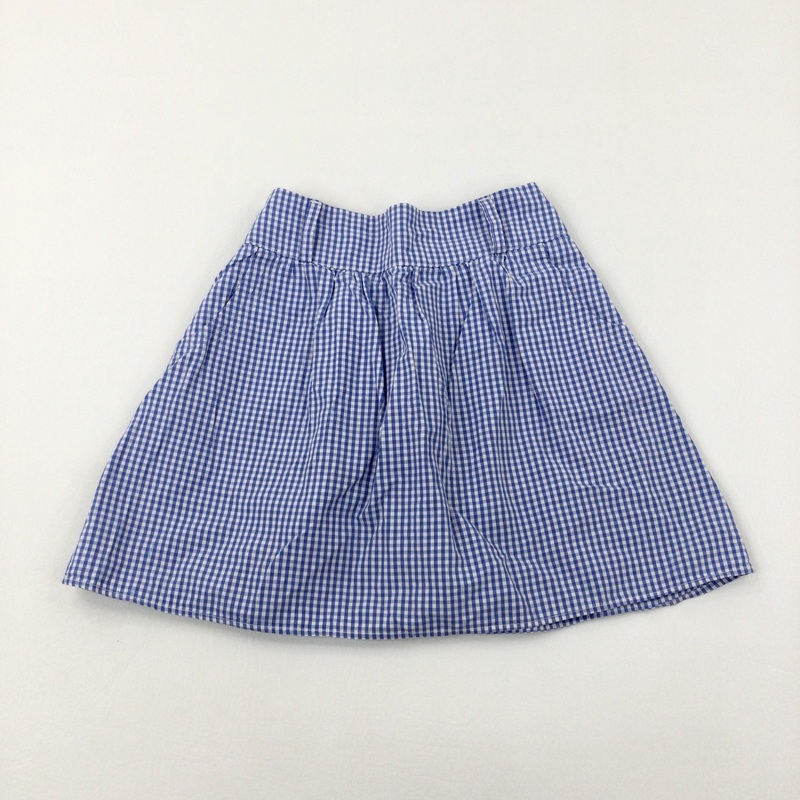 Blue Gingham School Skirt - Girls 6-7 Years