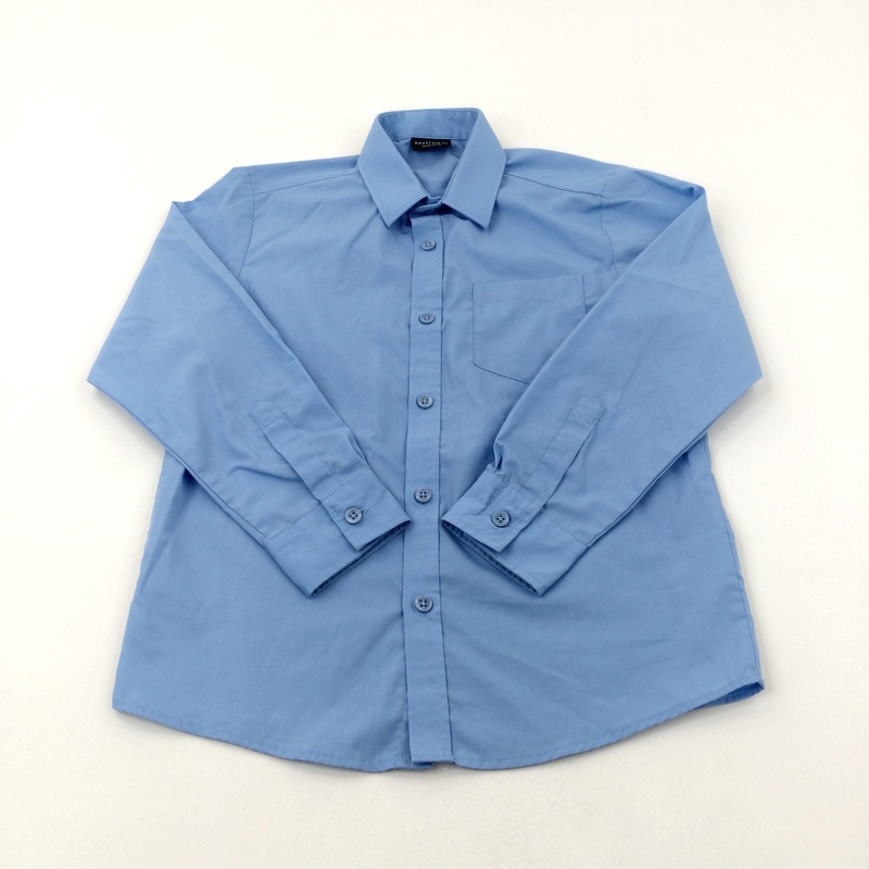 Blue Long Sleeve School Shirt - Boys 7-8 Years