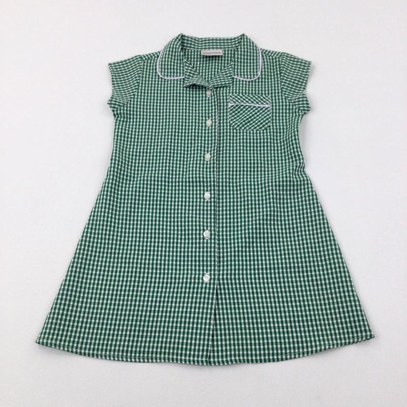 Green Gingham School Dress - Girls 4-5 Years