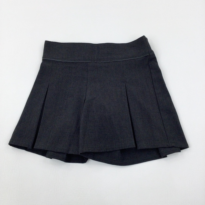 Grey Pleated School Short Culottes - Girls 2-3 Years