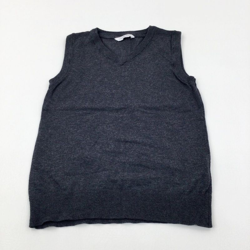 Grey School Knitted Tank Top - Boys 7-8 Years