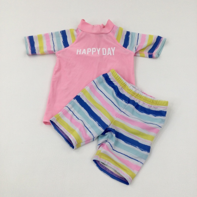 'Happy Day' Pink Beach Suit - Girls 12-18 Months