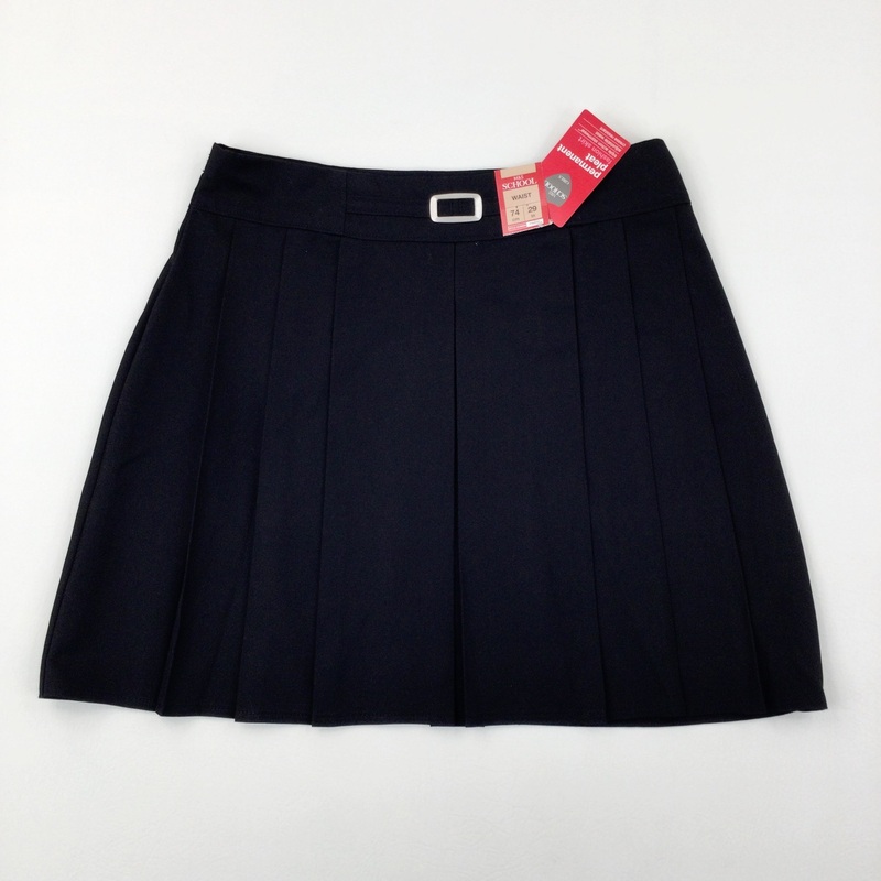 **NEW** Black Pleated School Skirt (Waist 29inch) With Adjustable Waist - Girls 14-16 Years
