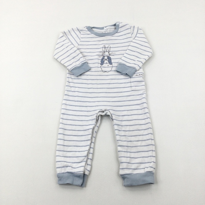 'Peter Rabbit' Blue Striped Romper - Boys 12-18 Months