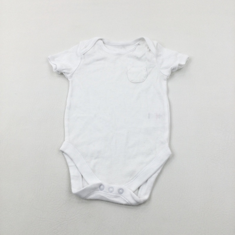 White Cotton Bodysuit - Boys/Girls 12-18 Months