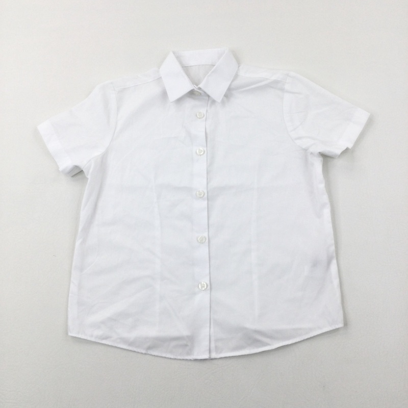 White Short Sleeve School Shirt - Boys/Girls 5-6 Years