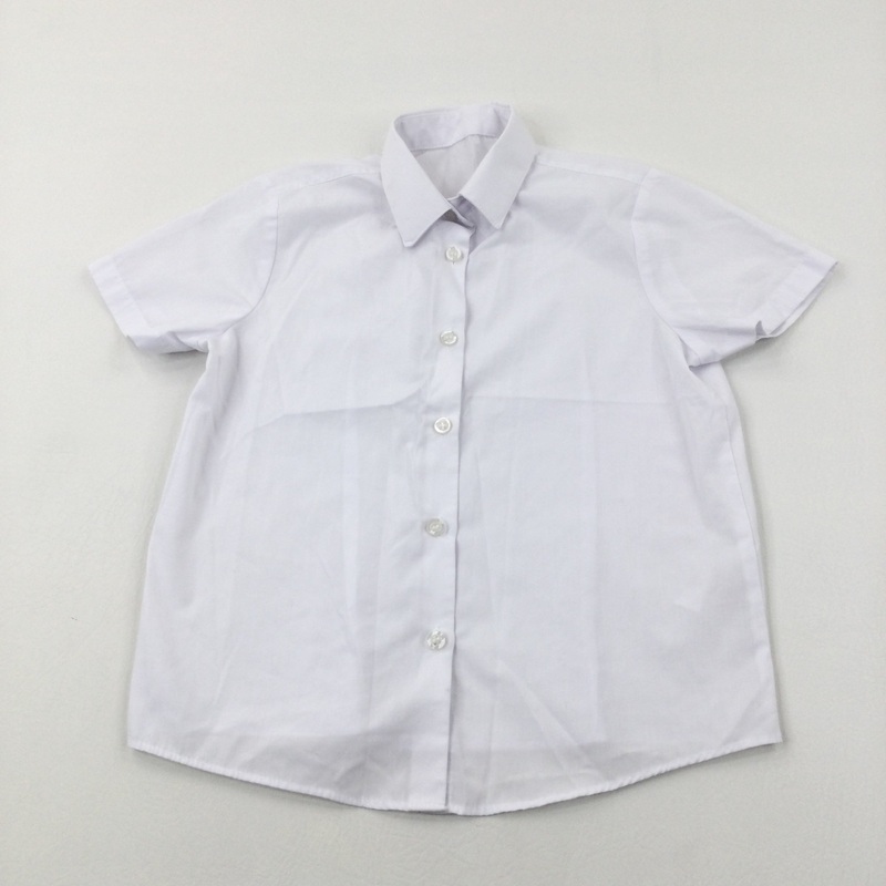 White Short Sleeve School Shirt - Girls 6-7 Years