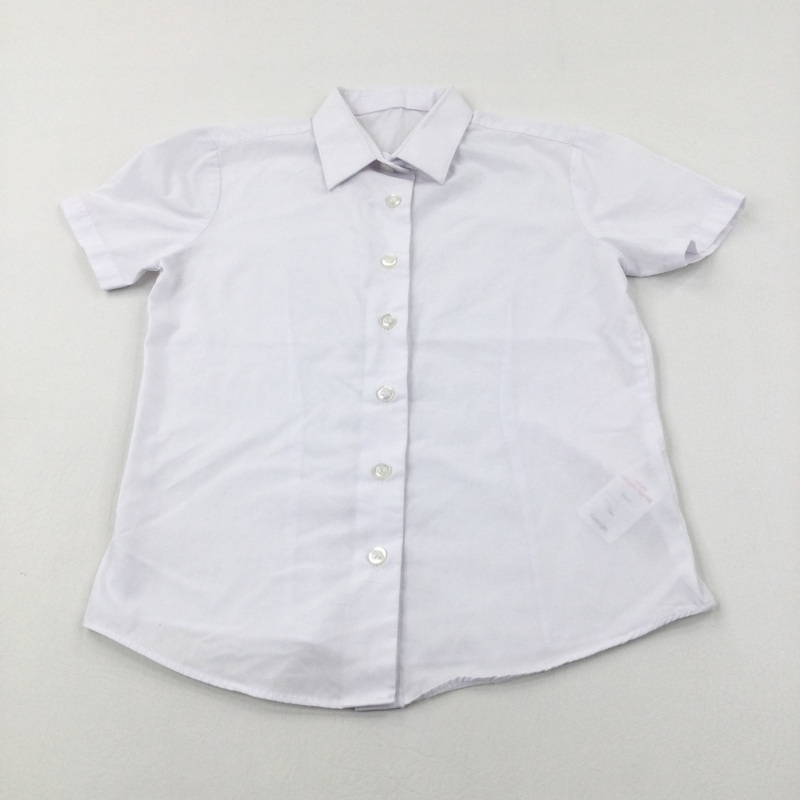 White Short Sleeve School Shirt - Girls 7-8 Years