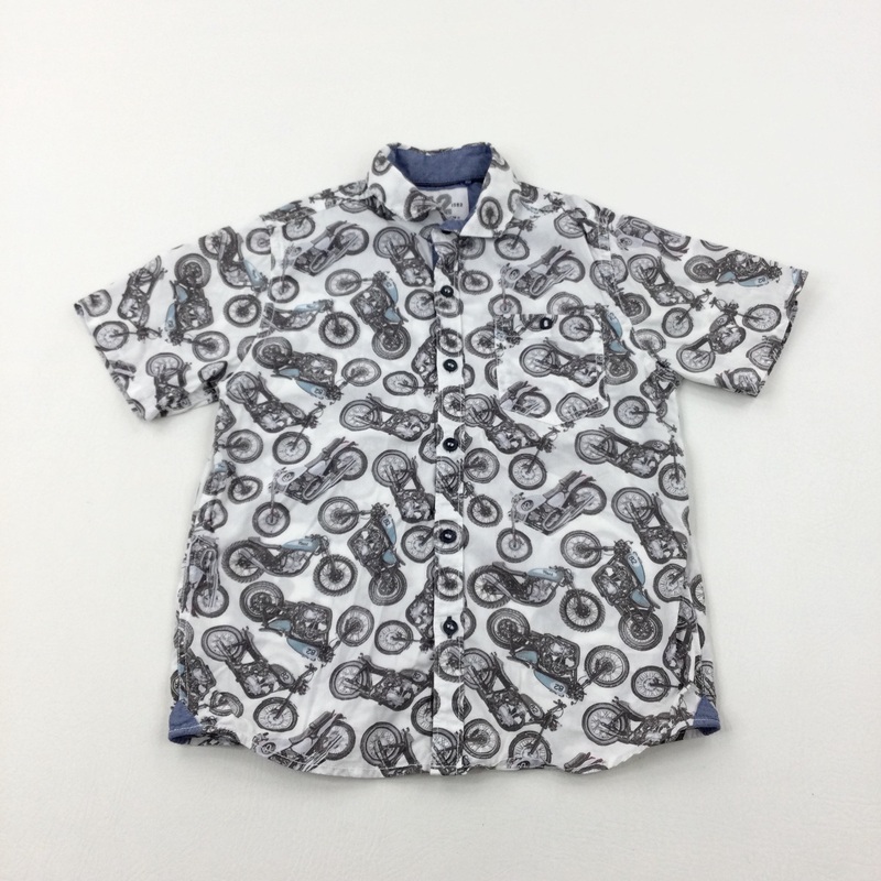 Motorbikes White Shirt - Boys 5-6 Years