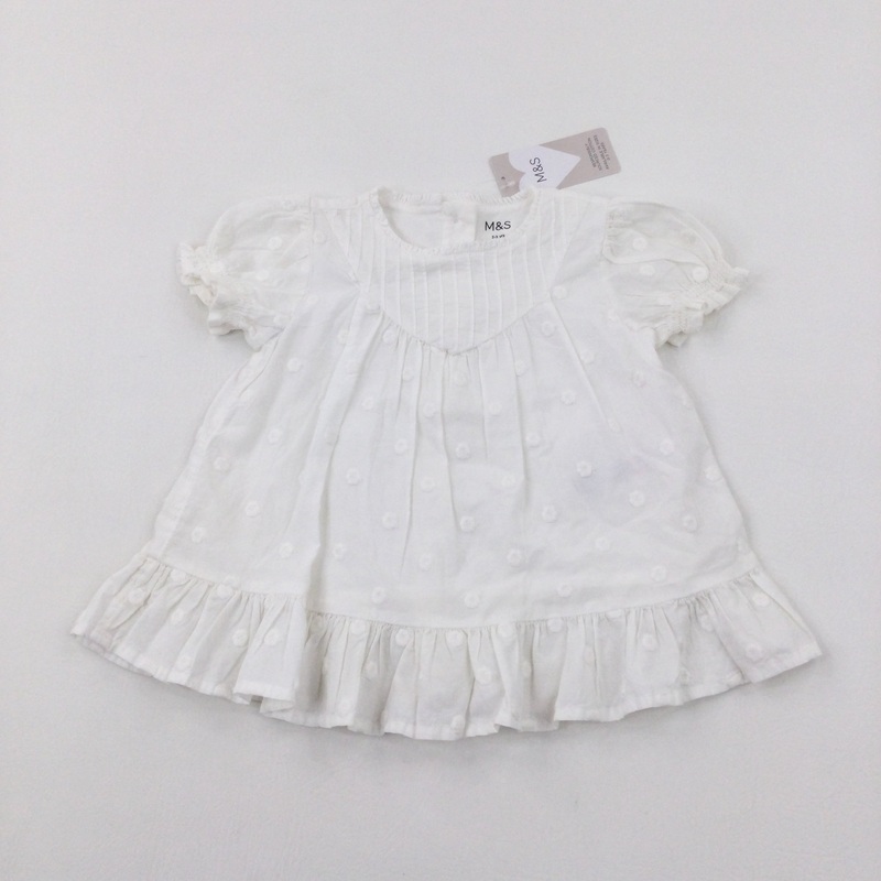 **NEW** Spotty White Dress - Girls 2-3 Years