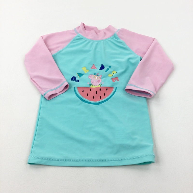 'Paradise' Peppa Pig Pink & Green Sun Top - Girls 5-6 Years