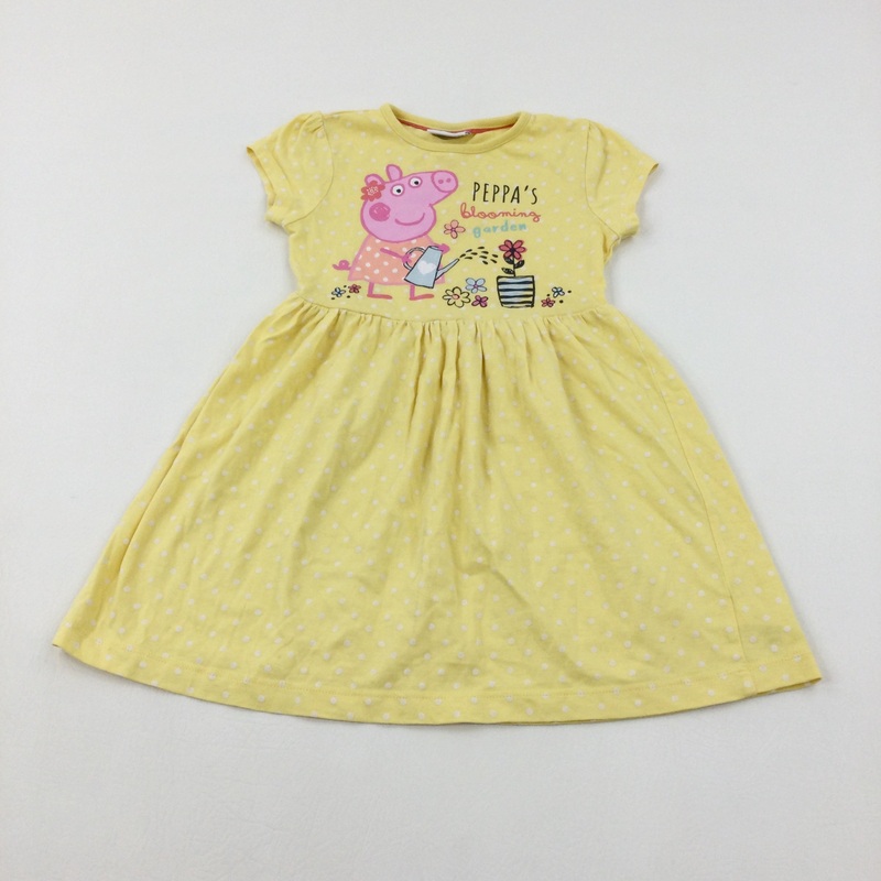 'Peppa's Blooming Garden' Peppa Pig Spotty Yellow Dress - Girls 3-4 Years