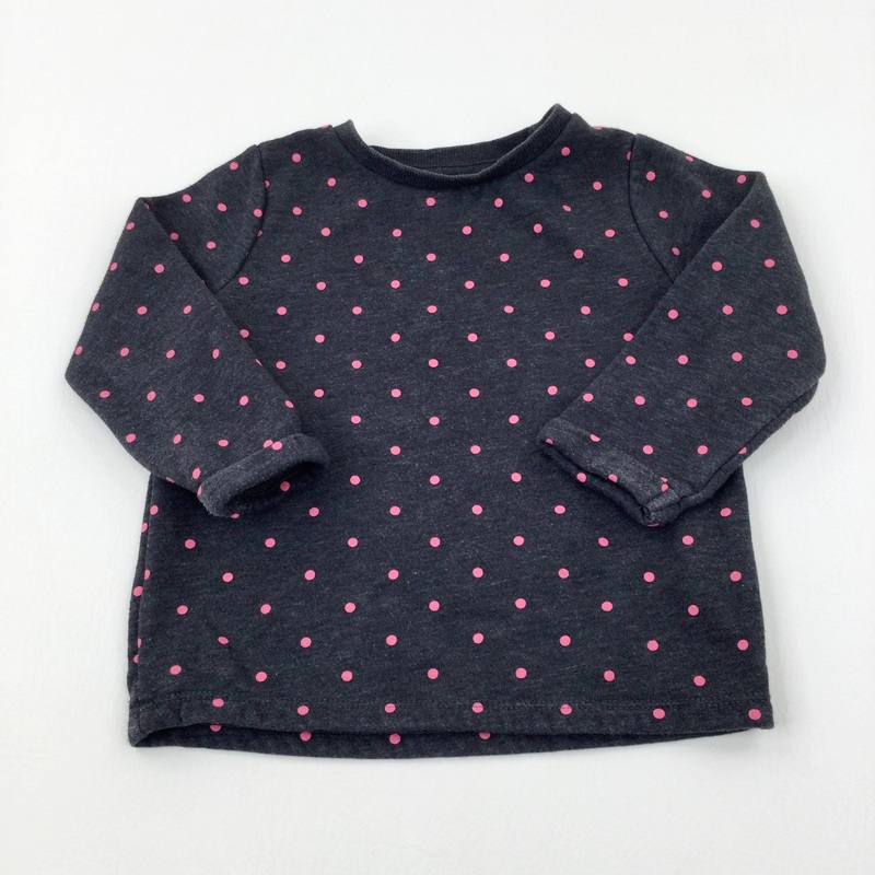 Spotty Charcoal Grey Sweatshirt - Girls 18-24 Months