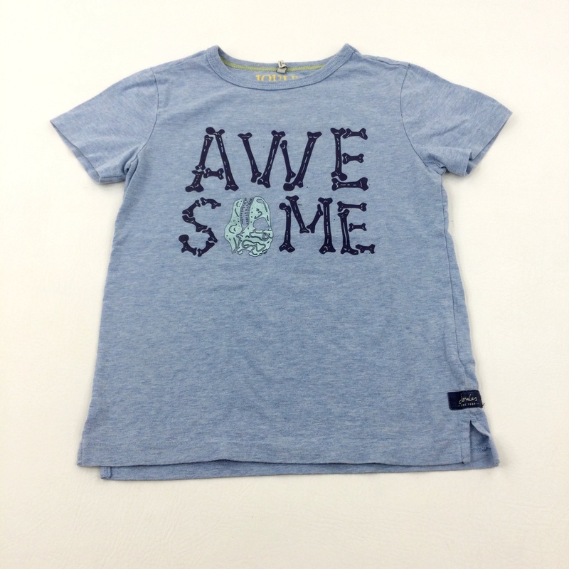 'Awesome' Dinosaur Bones Blue T-Shirt - Boys 7-8 Years