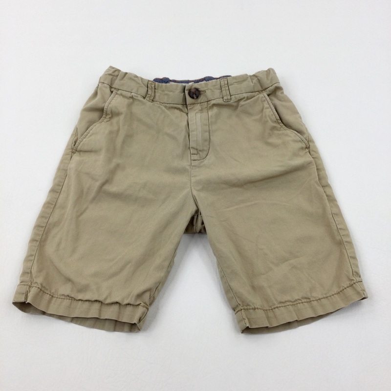 Beige Shorts With Adjustable Waist - Boys 7-8 Years