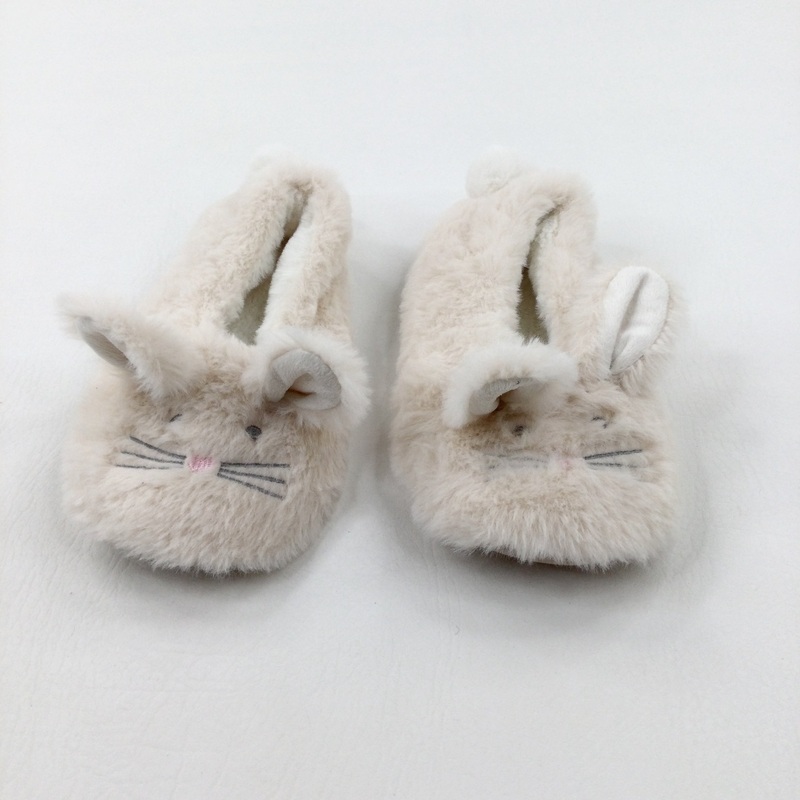Bunny Fluffy White Slippers - Girls - Shoe Size 2