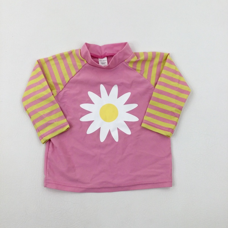Flowers Pink Striped Beach Top - Girls 18-24 Months