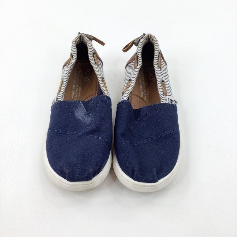 Navy Striped Toms - Boys - Shoe Size 13