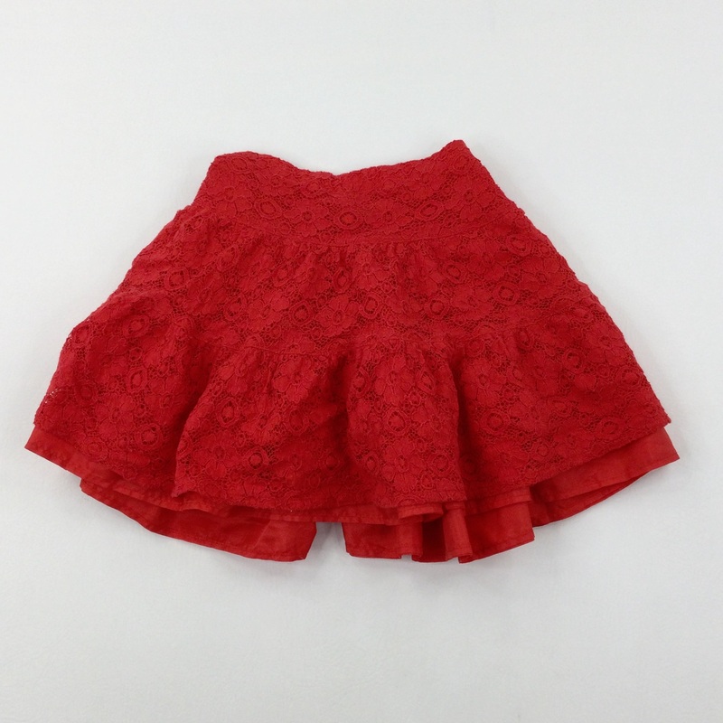 Red Lace Skirt - Girls 7-8 Years