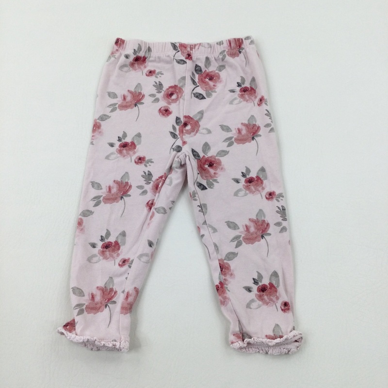Roses Pink Leggings - Girls 12-18 Months