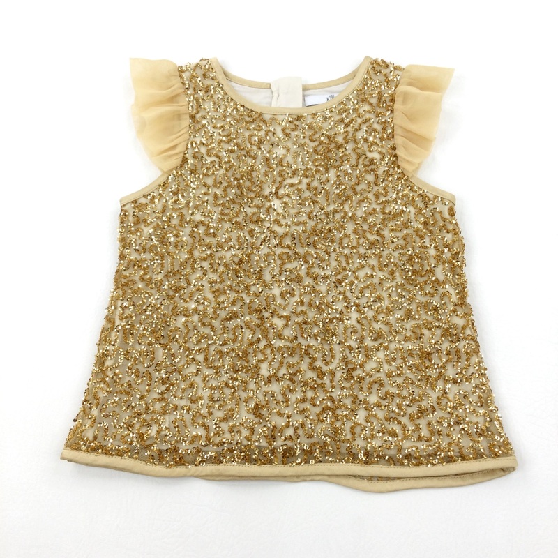 Sequinned Gold Top - Girls 6-7 Years
