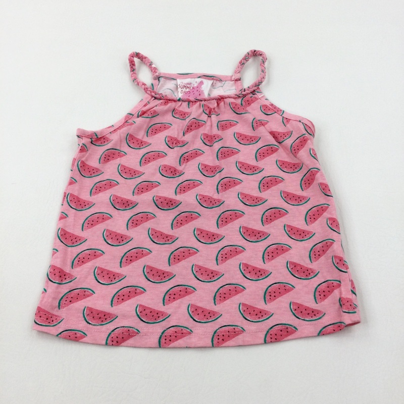 Watermelons Pink Vest Top - Girls 6-7 Years