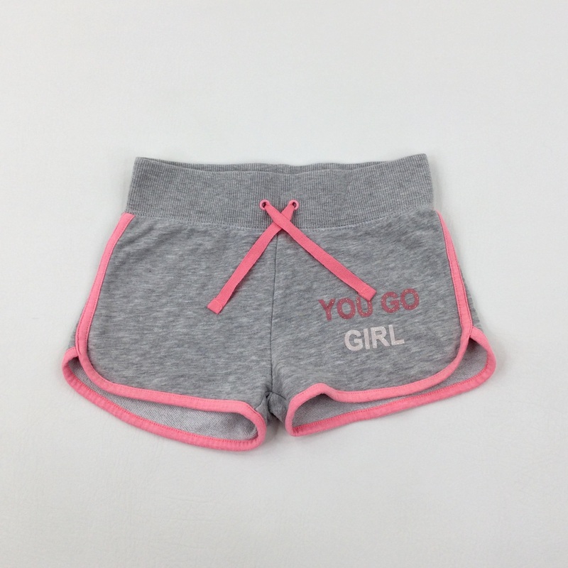 'You Go Girl' Pink & Grey Shorts - Girls 7-8 Years