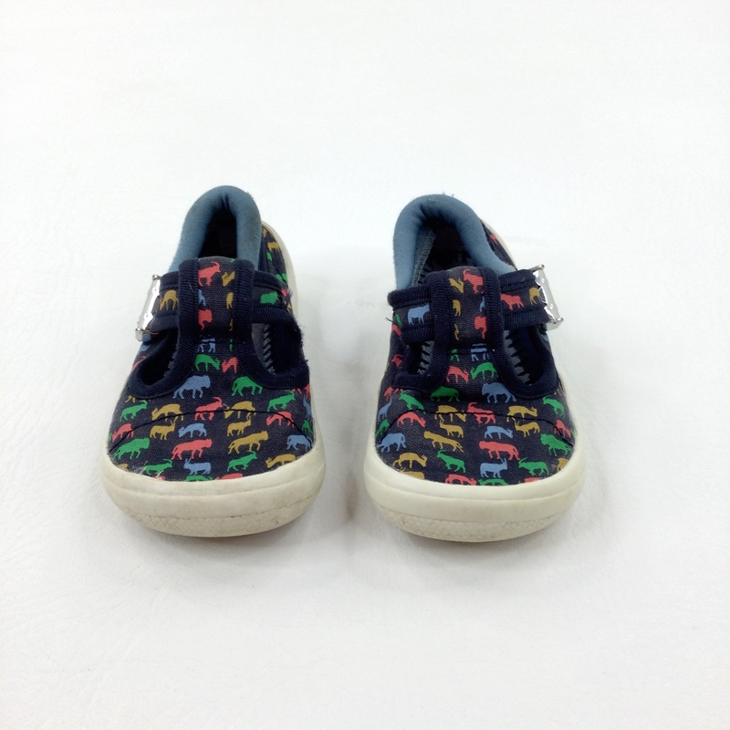 Colourful Animals Navy Canvas Shoes - Boys - Shoe Size 4