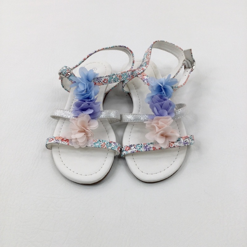 Colourful Flowers White Sandals - Girls - Shoe Size 1