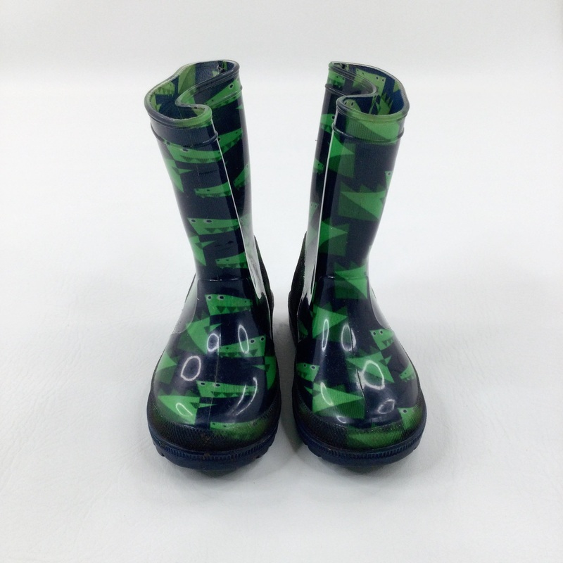 Crocodiles Green & Navy Wellies - Boys - Shoe Size 7
