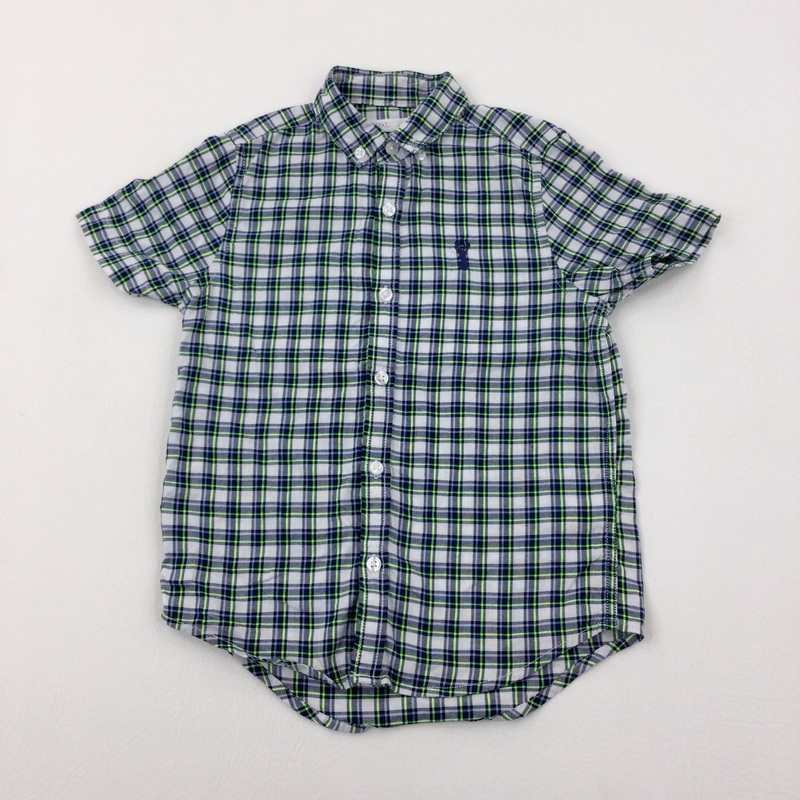 Navy Checked Shirt - Boys 4-5 Years