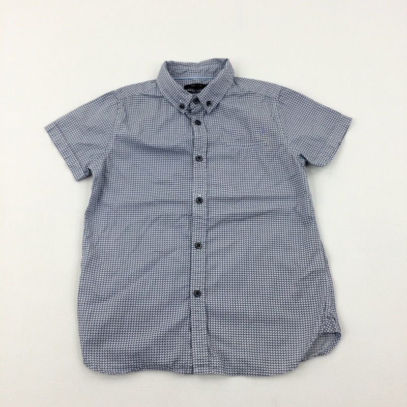 Navy Checked Shirt - Boys 7-8 Years
