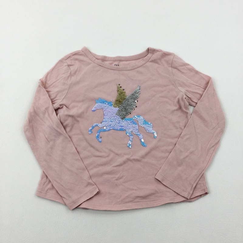Unicorn Sequinned Pink Long Sleeve Top - Girls 6-7 Years