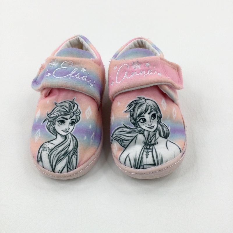 'Anna Elsa' Frozen Pink Slippers - Girls - Shoe Size 8