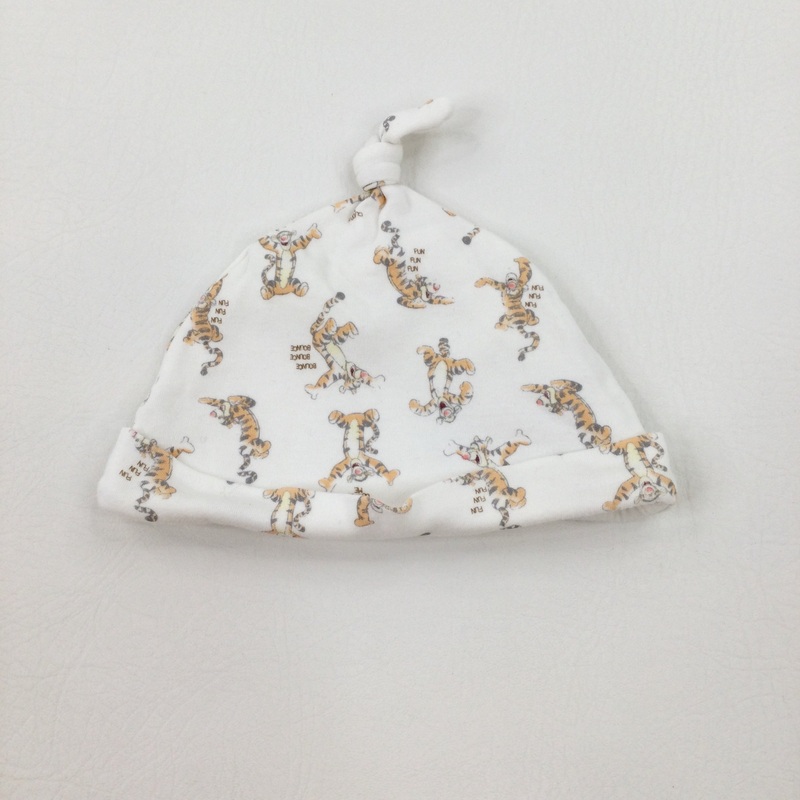 'Bounce Bounce Bounce' Tigger Cream Jersey Hat - Boys 0-3 Months