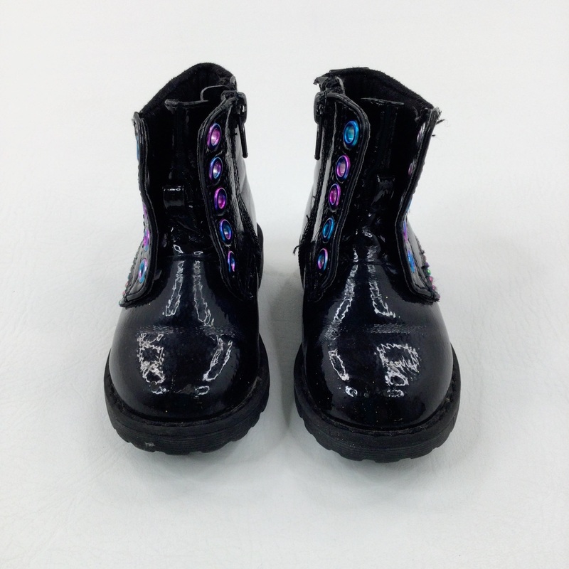 Colourful Black Boots - Girls - Shoe Size 4