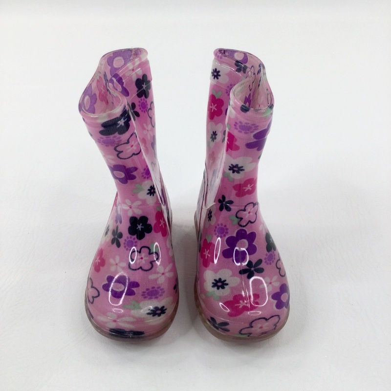 Colourful Flowers Pink Wellies - Girls - Shoe Size 4