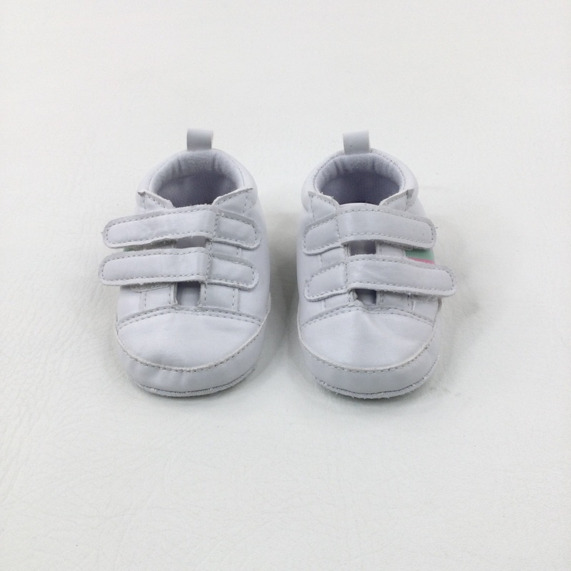 Colourful Striped White Baby Shoes - Girls - Shoe Size 3