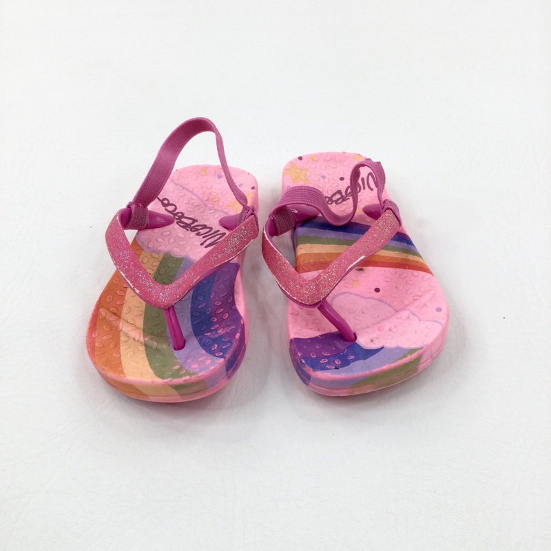 Rainbows Pink Flip Flops - Girls - Shoe Size 7.5-8.5
